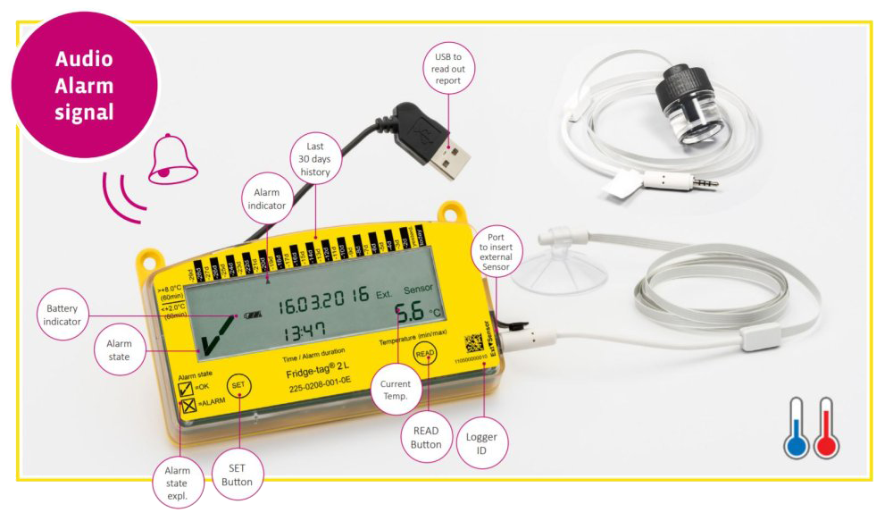 Fridge-tag 2L (for Fridge) Data Logger