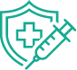 Shield and vaccine icon